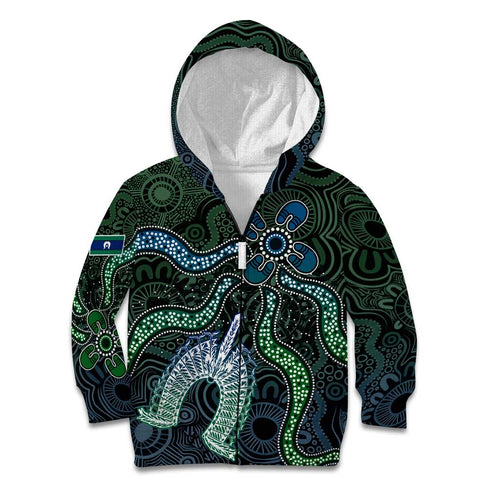 Torres Strait Islands Kid Hoodie Indigenous Australian Marine Tribal Dot Art