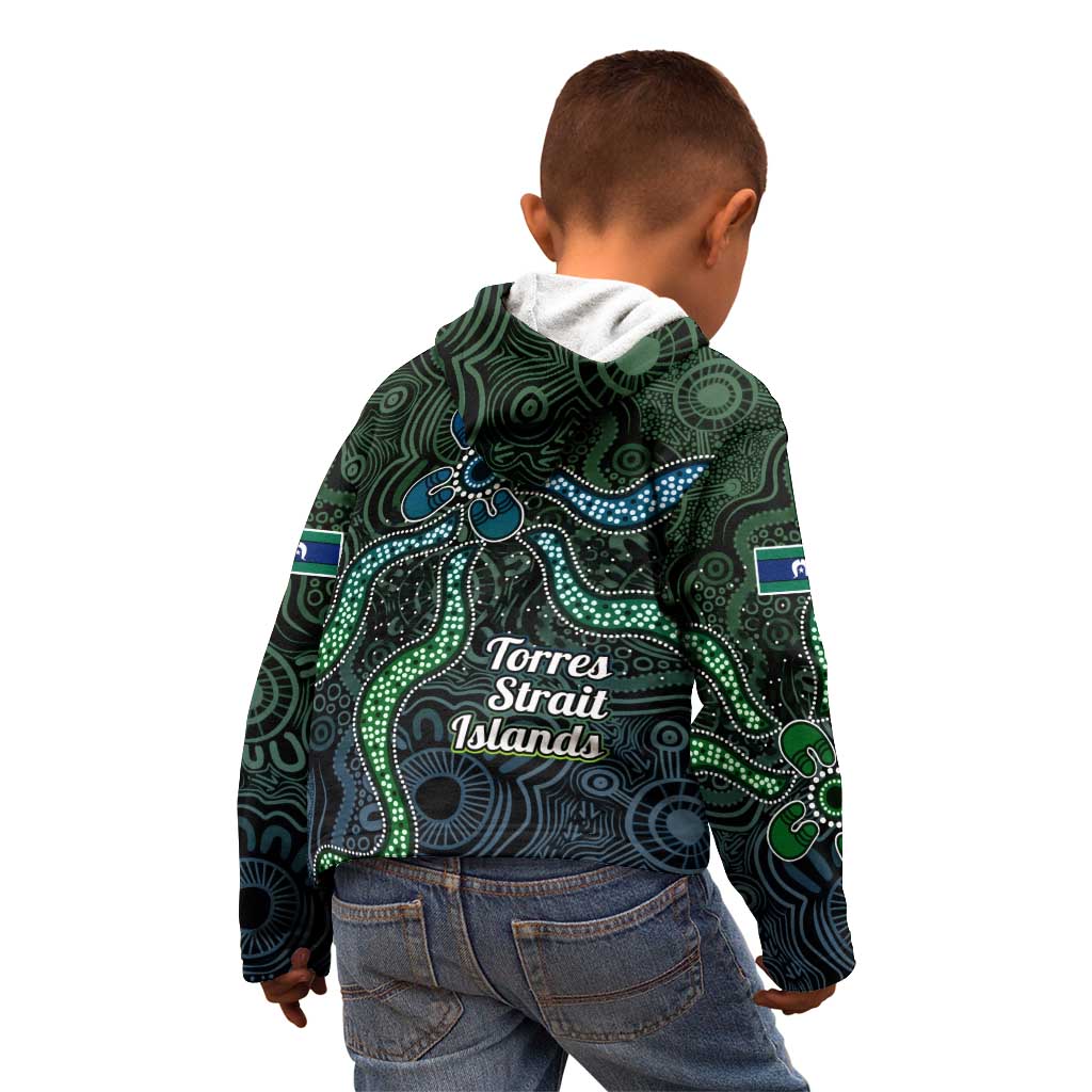 Torres Strait Islands Kid Hoodie Indigenous Australian Marine Tribal Dot Art