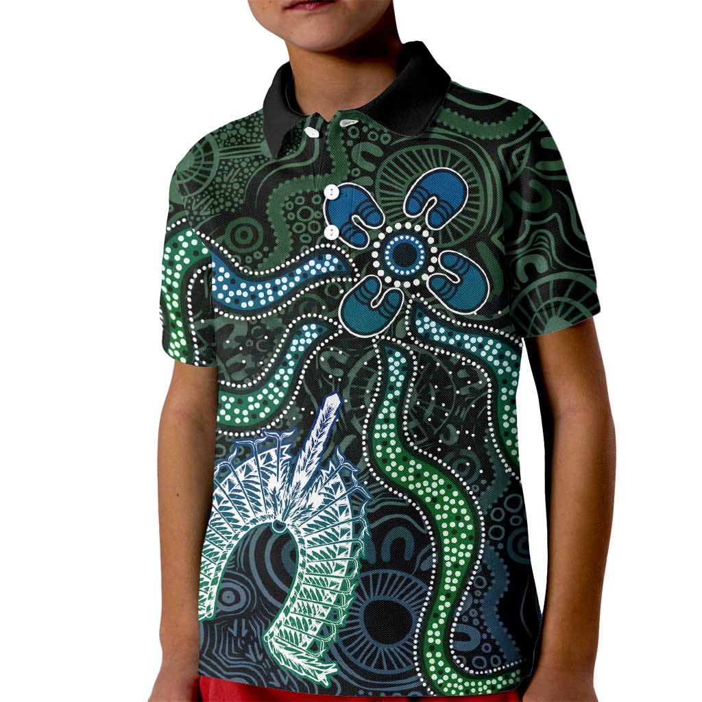 Torres Strait Islands Kid Polo Shirt Indigenous Australian Marine Tribal Dot Art