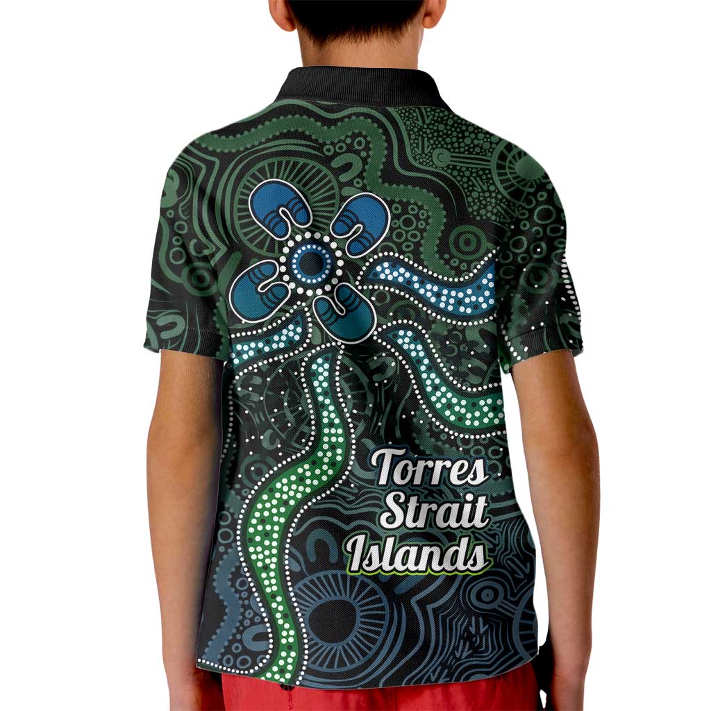 Torres Strait Islands Kid Polo Shirt Indigenous Australian Marine Tribal Dot Art