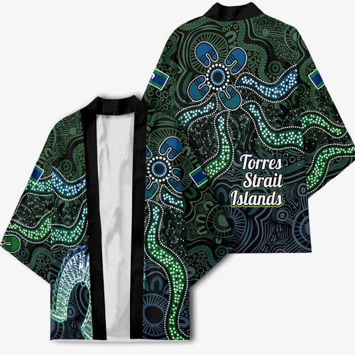 Torres Strait Islands Kimono Indigenous Australian Marine Tribal Dot Art
