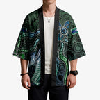 Torres Strait Islands Kimono Indigenous Australian Marine Tribal Dot Art