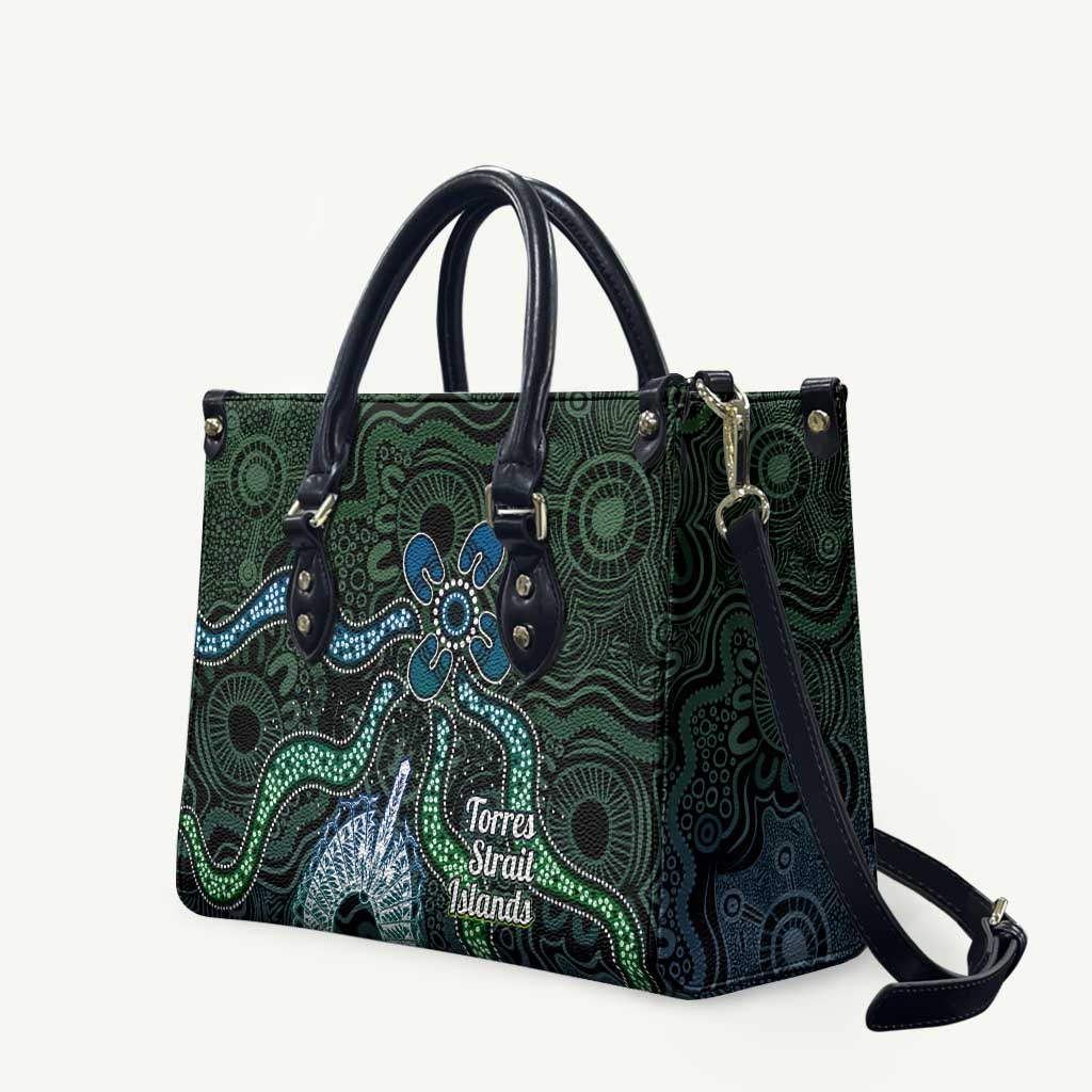 Torres Strait Islands Leather Bag Indigenous Australian Marine Tribal Dot Art