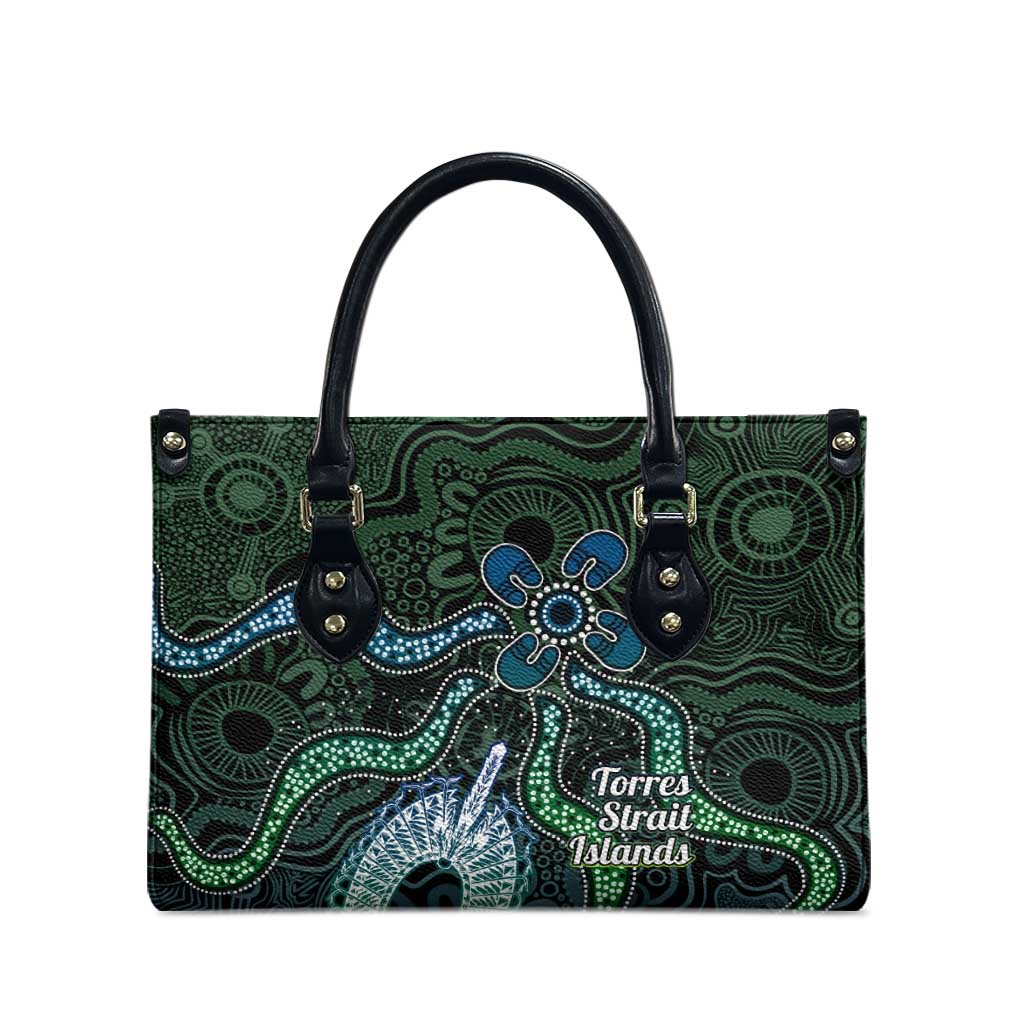 Torres Strait Islands Leather Bag Indigenous Australian Marine Tribal Dot Art