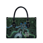 Torres Strait Islands Leather Bag Indigenous Australian Marine Tribal Dot Art