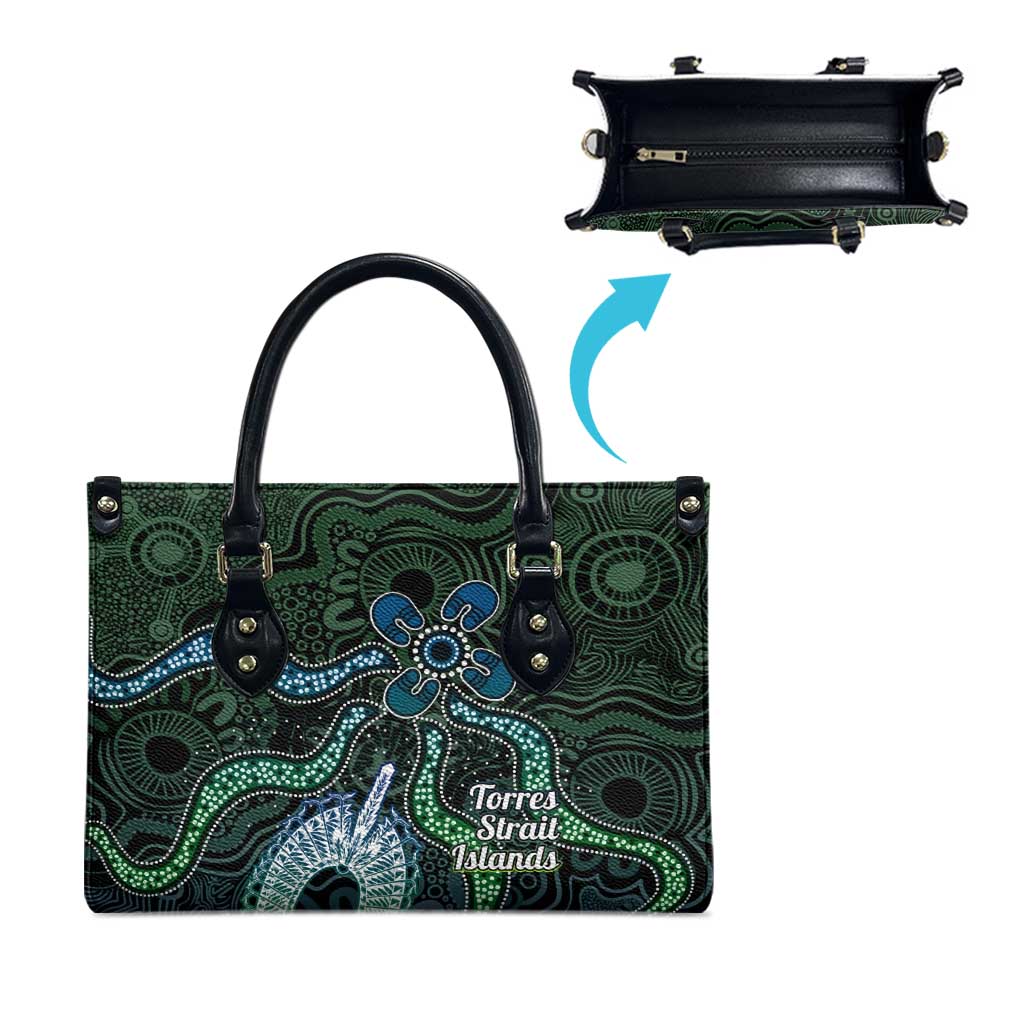 Torres Strait Islands Leather Bag Indigenous Australian Marine Tribal Dot Art