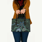 Torres Strait Islands Leather Bag Indigenous Australian Marine Tribal Dot Art