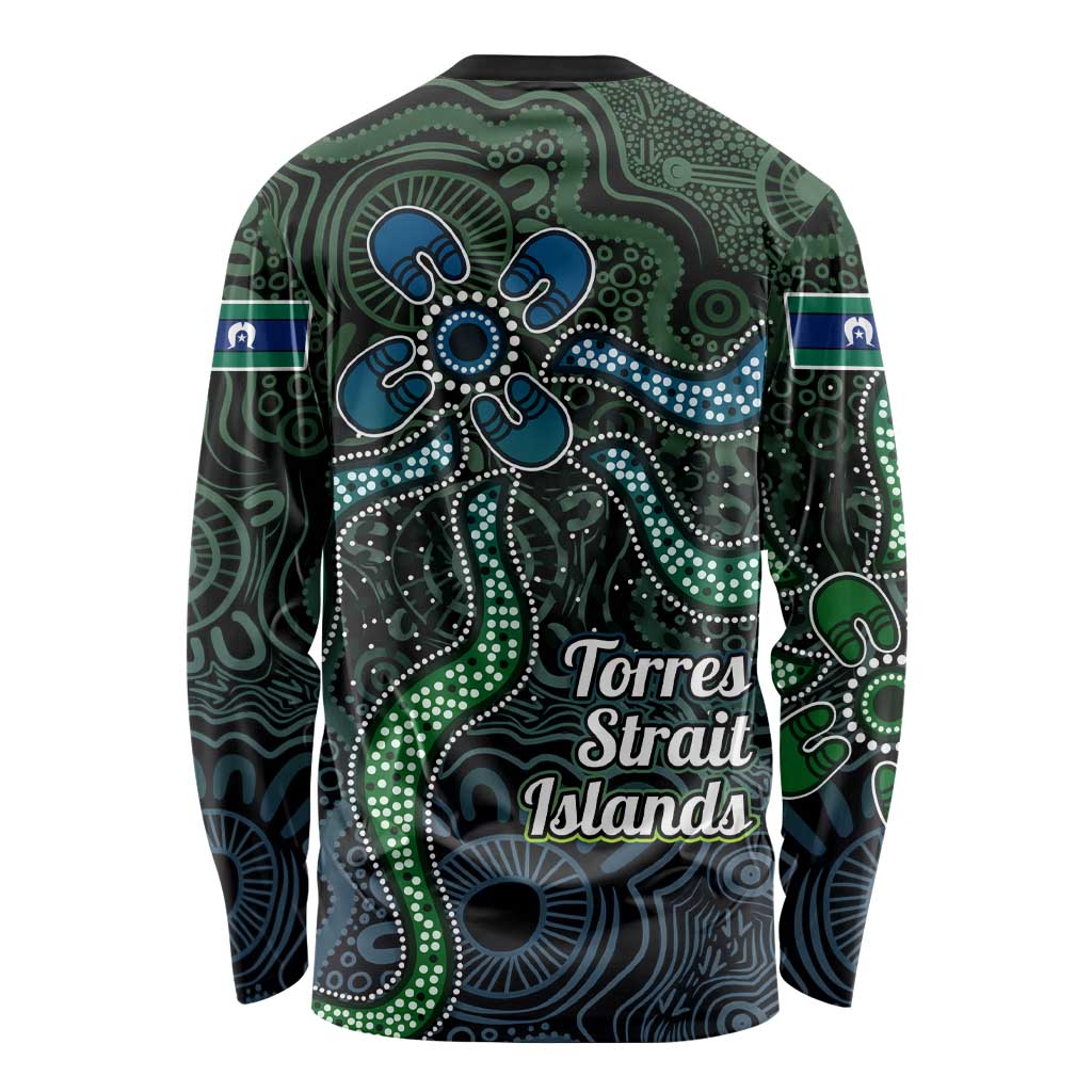 Torres Strait Islands Long Sleeve Shirt Indigenous Australian Marine Tribal Dot Art