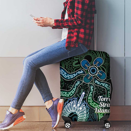 Torres Strait Islands Luggage Cover Indigenous Australian Marine Tribal Dot Art