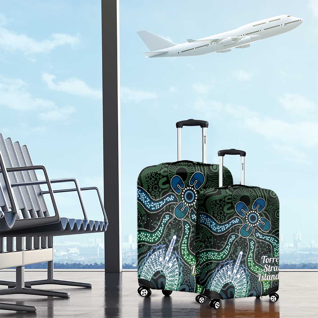 Torres Strait Islands Luggage Cover Indigenous Australian Marine Tribal Dot Art