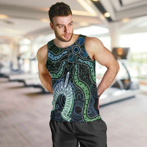 Torres Strait Islands Men Tank Top Indigenous Australian Marine Tribal Dot Art