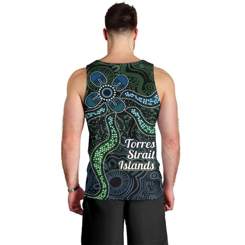 Torres Strait Islands Men Tank Top Indigenous Australian Marine Tribal Dot Art