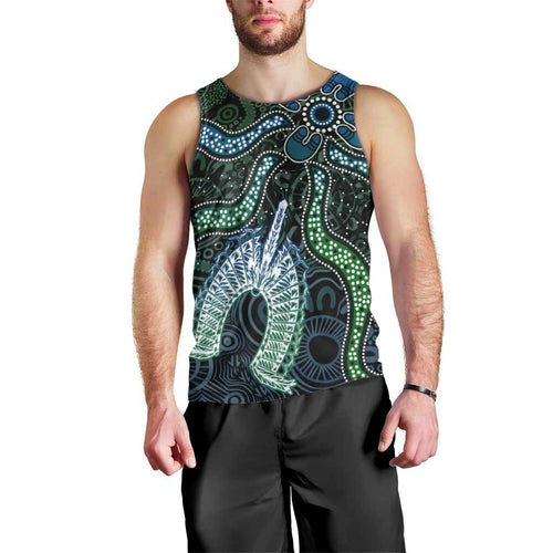 Torres Strait Islands Men Tank Top Indigenous Australian Marine Tribal Dot Art