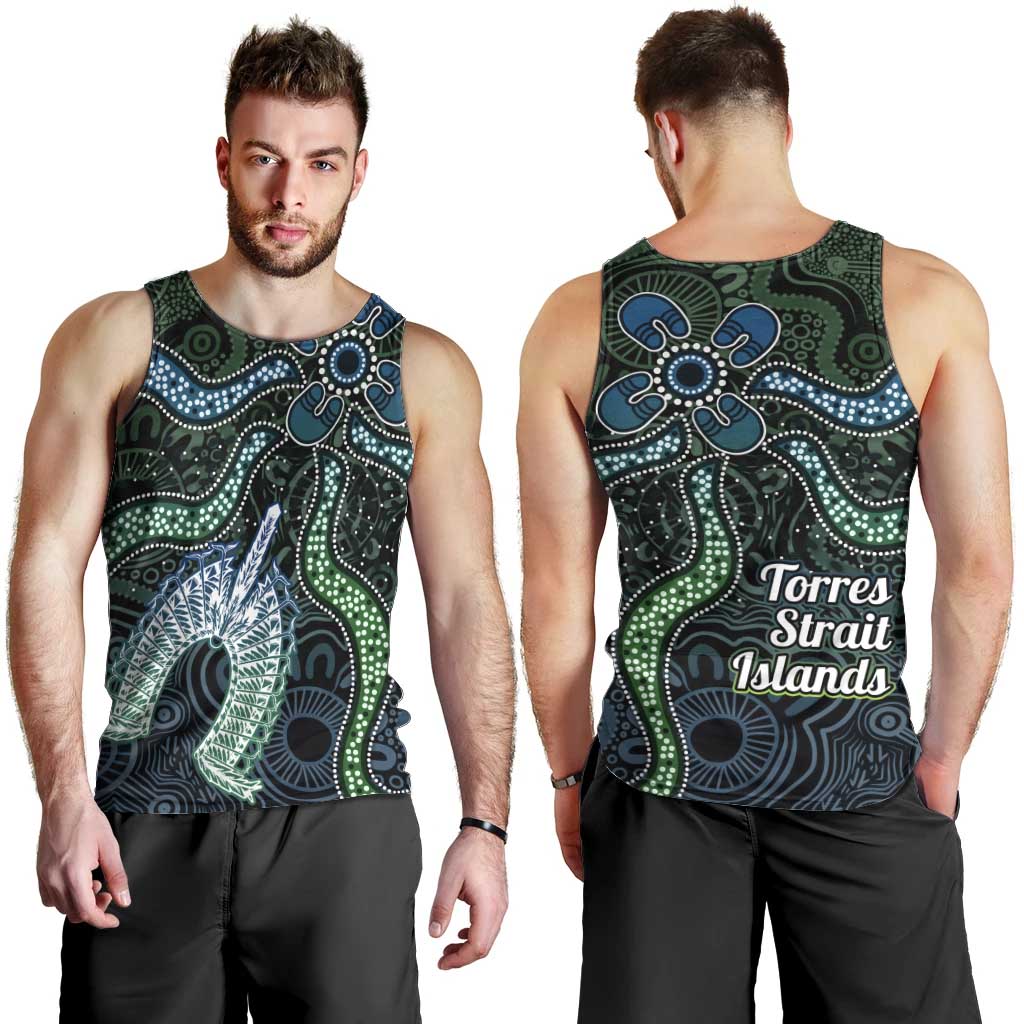 Torres Strait Islands Men Tank Top Indigenous Australian Marine Tribal Dot Art