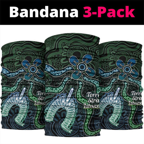 Torres Strait Islands Neck Gaiter Indigenous Australian Marine Tribal Dot Art