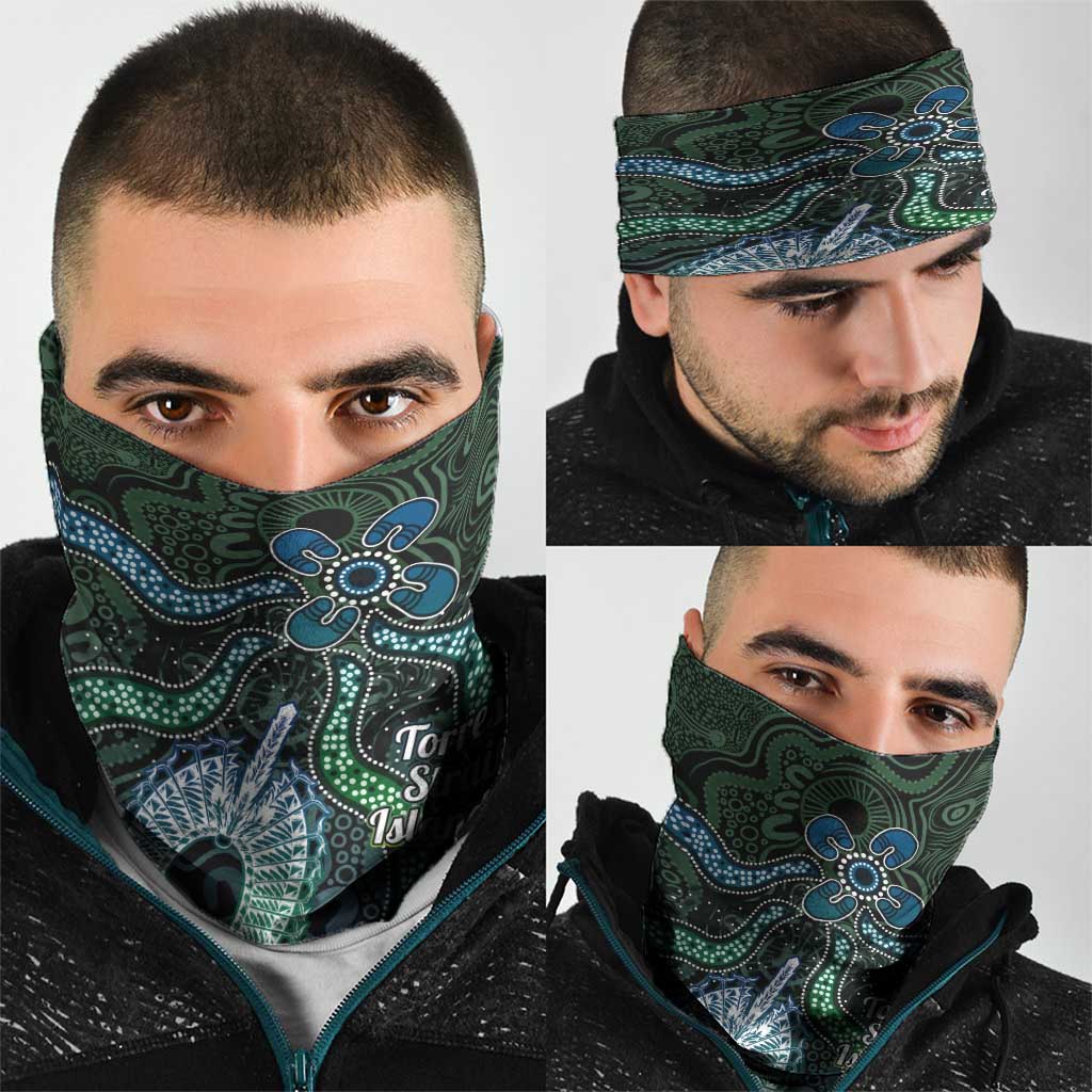 Torres Strait Islands Neck Gaiter Indigenous Australian Marine Tribal Dot Art