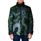 Torres Strait Islands Padded Jacket Indigenous Australian Marine Tribal Dot Art