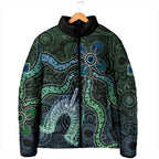 Torres Strait Islands Padded Jacket Indigenous Australian Marine Tribal Dot Art