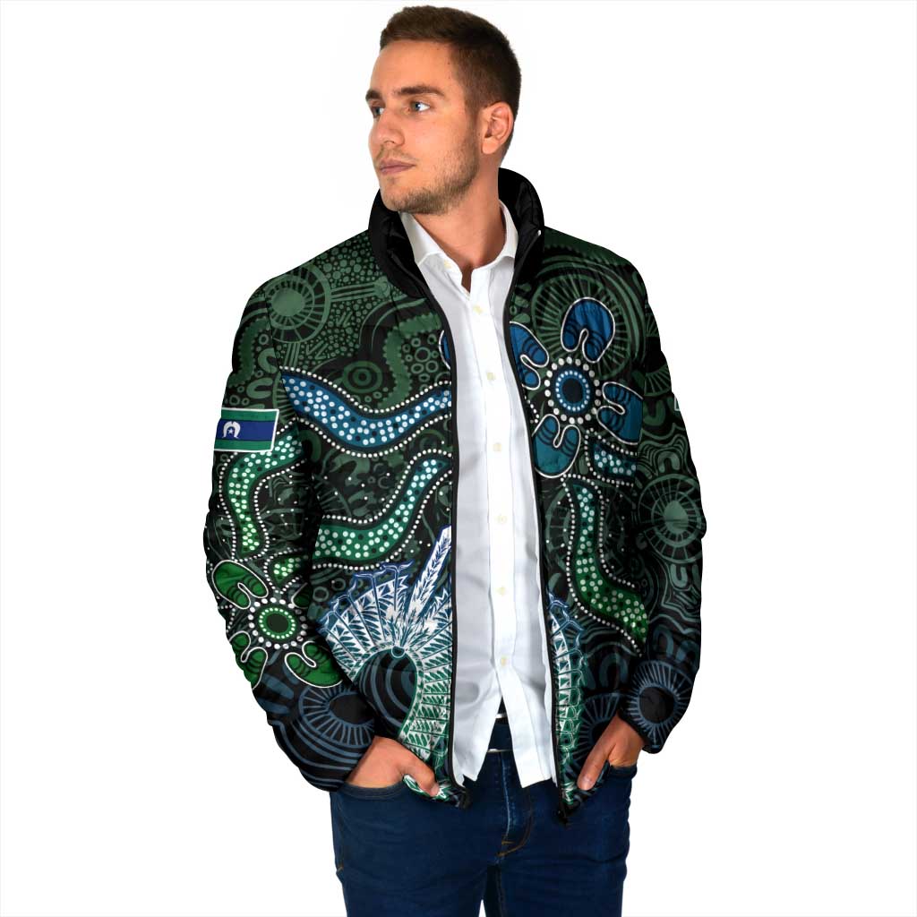 Torres Strait Islands Padded Jacket Indigenous Australian Marine Tribal Dot Art