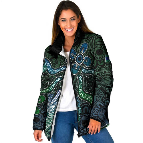 Torres Strait Islands Padded Jacket Indigenous Australian Marine Tribal Dot Art