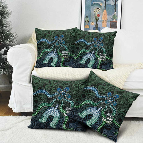 Torres Strait Islands Pillow Cover Indigenous Australian Marine Tribal Dot Art