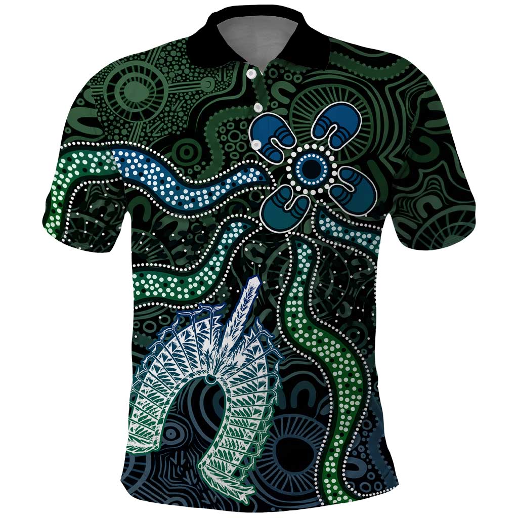 Torres Strait Islands Polo Shirt Indigenous Australian Marine Tribal Dot Art