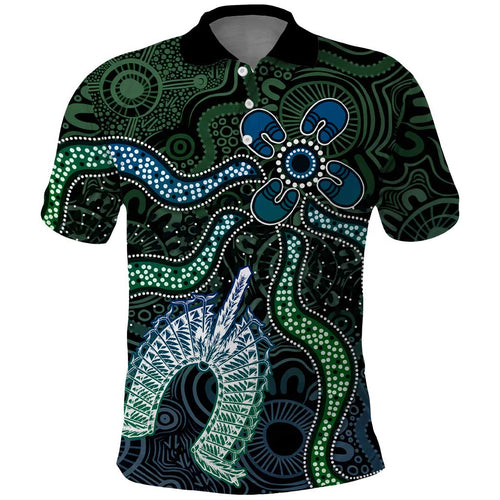 Torres Strait Islands Polo Shirt Indigenous Australian Marine Tribal Dot Art