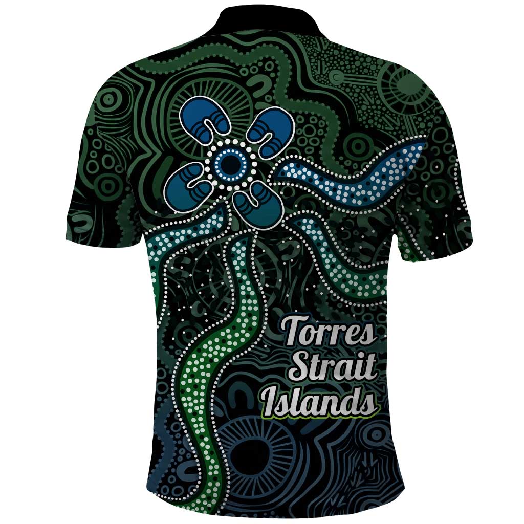 Torres Strait Islands Polo Shirt Indigenous Australian Marine Tribal Dot Art