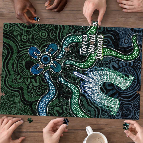 Torres Strait Islands Puzzle Indigenous Australian Marine Tribal Dot Art