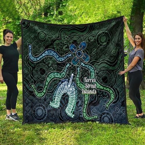 Torres Strait Islands Quilt Indigenous Australian Marine Tribal Dot Art