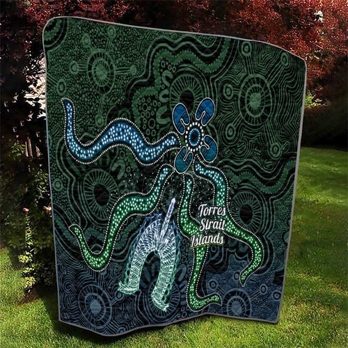 Torres Strait Islands Quilt Indigenous Australian Marine Tribal Dot Art