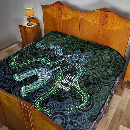 Torres Strait Islands Quilt Indigenous Australian Marine Tribal Dot Art