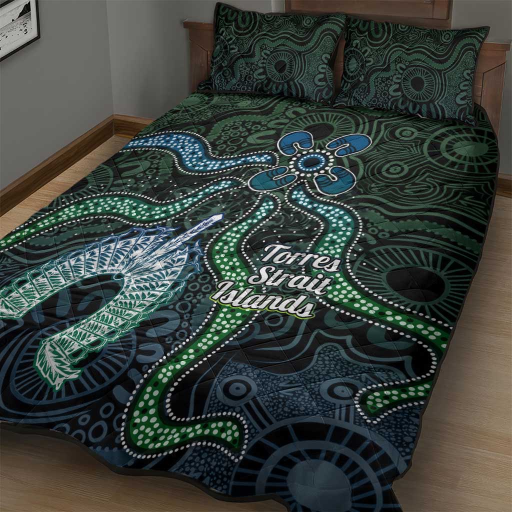 Torres Strait Islands Quilt Bed Set Indigenous Australian Marine Tribal Dot Art