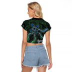 Torres Strait Islands Raglan Cropped T Shirt Indigenous Australian Marine Tribal Dot Art