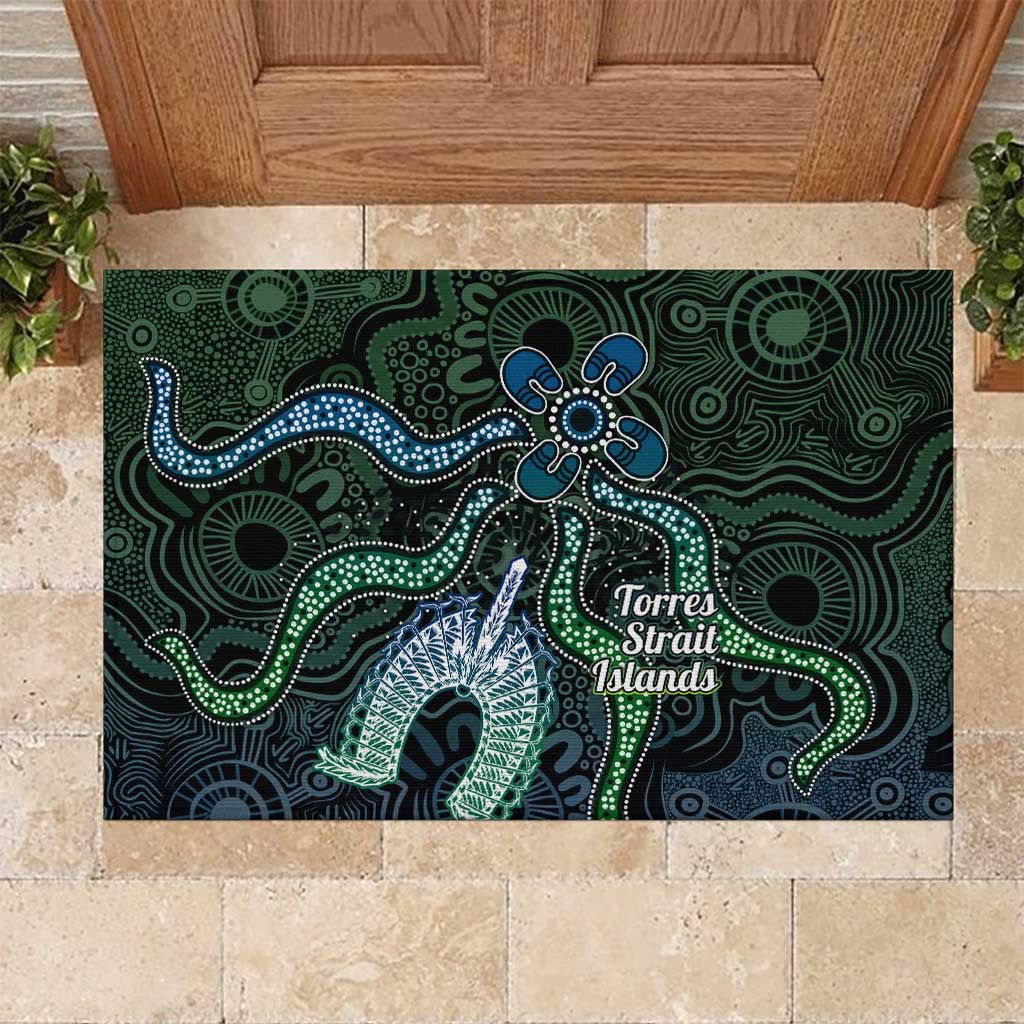 Torres Strait Islands Rubber Doormat Indigenous Australian Marine Tribal Dot Art