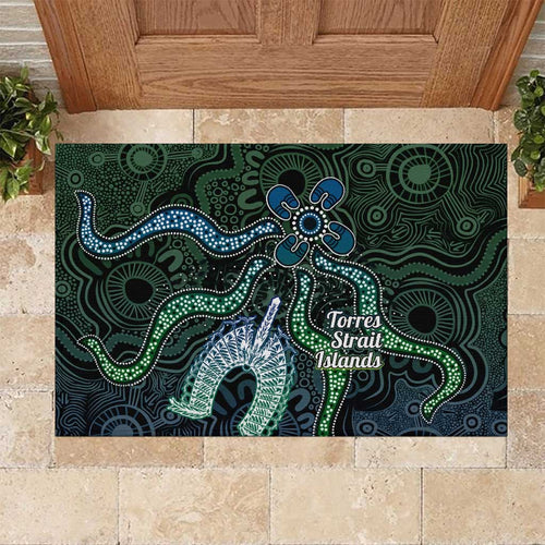 Torres Strait Islands Rubber Doormat Indigenous Australian Marine Tribal Dot Art