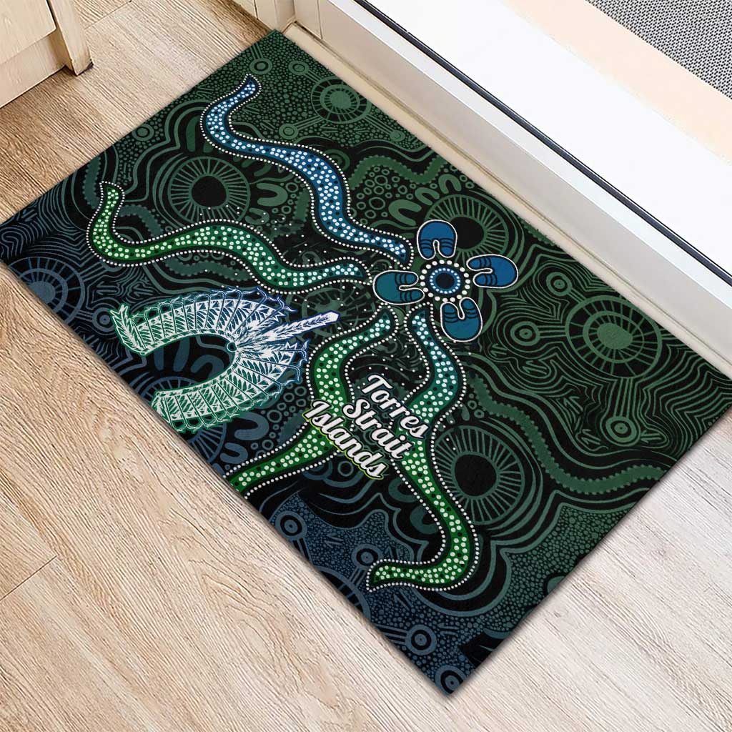 Torres Strait Islands Rubber Doormat Indigenous Australian Marine Tribal Dot Art