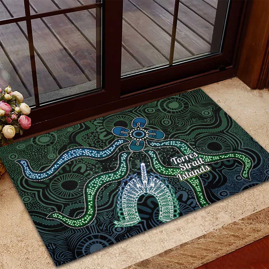 Torres Strait Islands Rubber Doormat Indigenous Australian Marine Tribal Dot Art