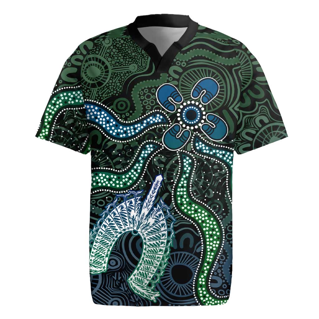 Torres Strait Islands Rugby Jersey Indigenous Australian Marine Tribal Dot Art