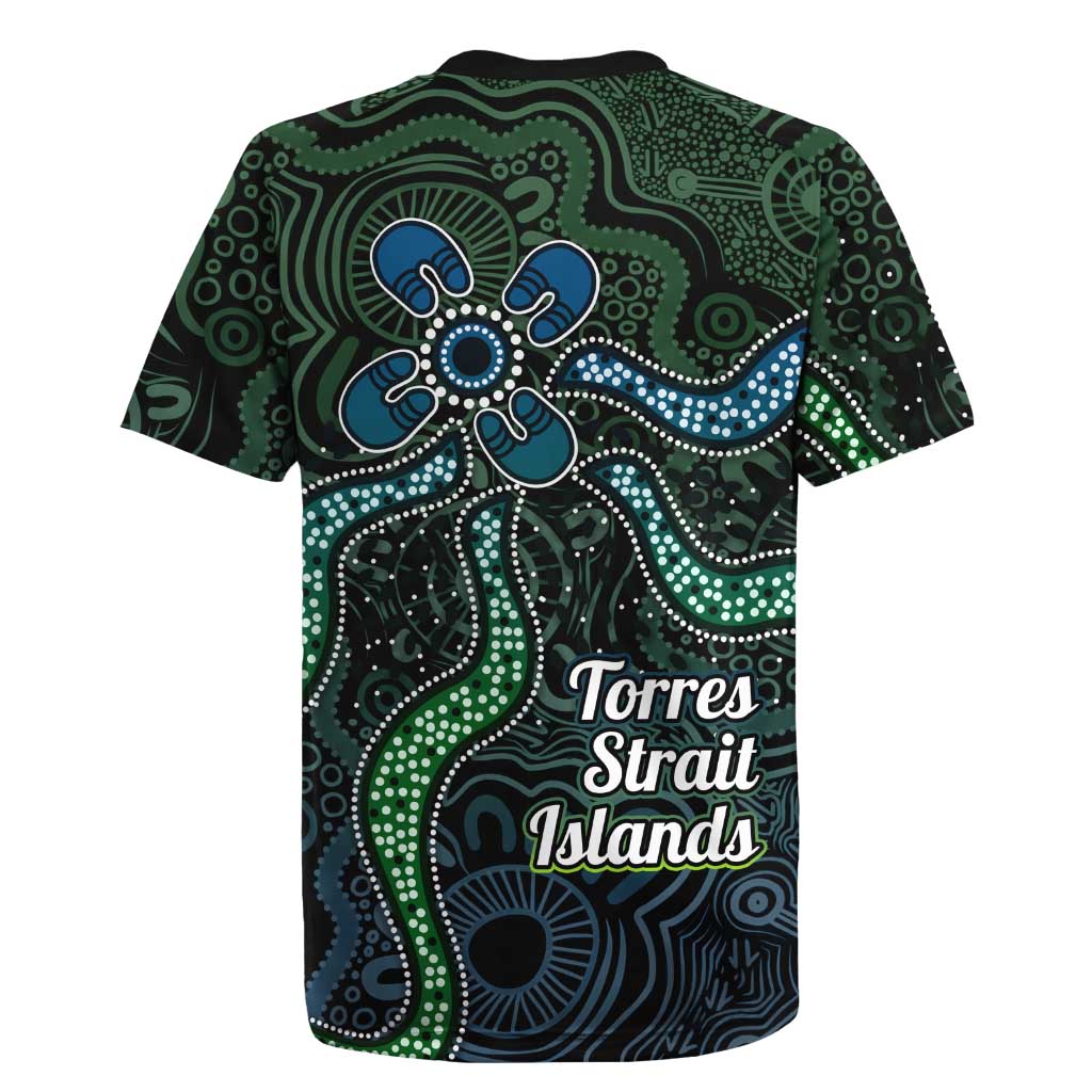 Torres Strait Islands Rugby Jersey Indigenous Australian Marine Tribal Dot Art