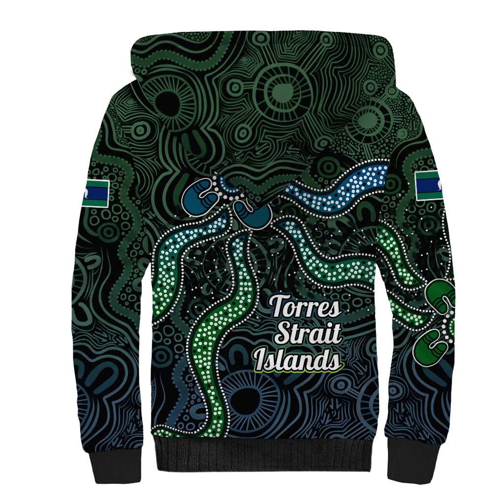 Torres Strait Islands Sherpa Hoodie Indigenous Australian Marine Tribal Dot Art