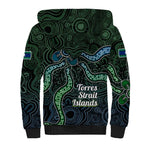Torres Strait Islands Sherpa Hoodie Indigenous Australian Marine Tribal Dot Art