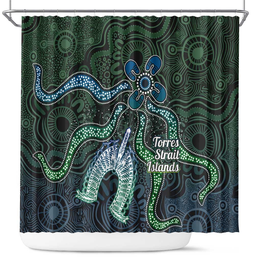 Torres Strait Islands Shower Curtain Indigenous Australian Marine Tribal Dot Art