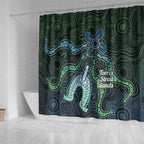 Torres Strait Islands Shower Curtain Indigenous Australian Marine Tribal Dot Art