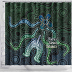 Torres Strait Islands Shower Curtain Indigenous Australian Marine Tribal Dot Art