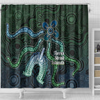 Torres Strait Islands Shower Curtain Indigenous Australian Marine Tribal Dot Art
