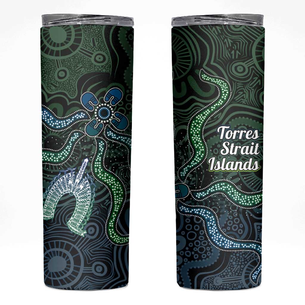 Torres Strait Islands Skinny Tumbler Indigenous Australian Marine Tribal Dot Art