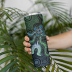 Torres Strait Islands Skinny Tumbler Indigenous Australian Marine Tribal Dot Art