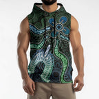 Torres Strait Islands Sleeveless Hoodie Indigenous Australian Marine Tribal Dot Art