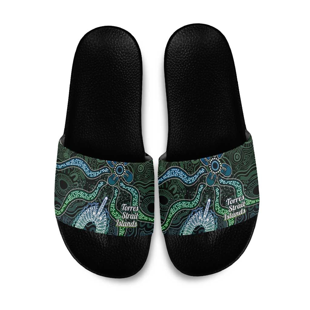 Torres Strait Islands Slide Sandals Indigenous Australian Marine Tribal Dot Art